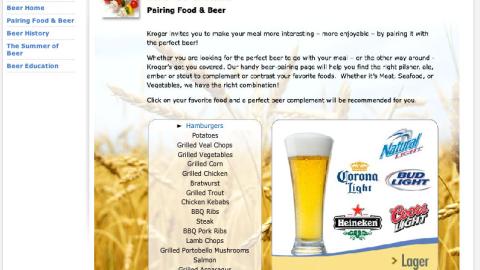 Kroger 'Summer of Beer' Pairings Page