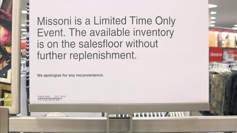 Target Missoni 'Limited Time Only' Rack Header