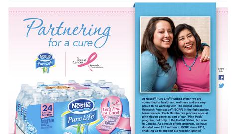 Nestlé Pure Life 'Partnering for a Cure' Walmart.com Showcase