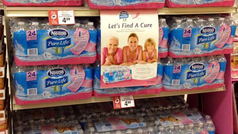 Nestlé Pure Life 'Let's Find a Cure' Shelf Sign