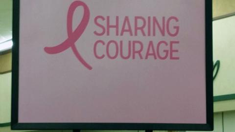 Kroger 'Sharing Courage' Stanchion Sign
