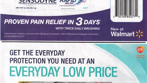 Sensodyne Walmart 'Everyday Low Price' FSIs